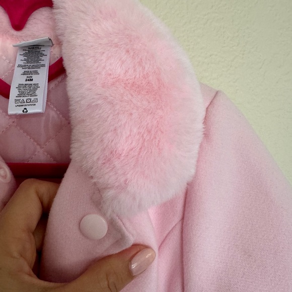 Little me! Pink cozy coat 24m 2T - Picture 5 of 6